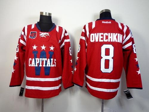 Capitals #8 Alex Ovechkin 2015 Winter Classic Red 40th Anniversary Stitched NHL Jersey