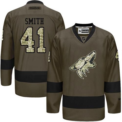 Coyotes #41 Mike Smith Green Salute to Service Stitched NHL Jersey