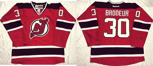 Devils #30 Martin Brodeur Stitched Red NHL Jersey