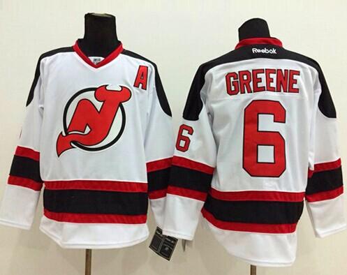 Devils #6 Andy Greene White Stitched NHL Jersey