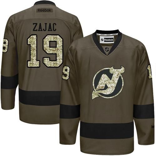 Devils #19 Travis Zajac Green Salute to Service Stitched NHL Jersey