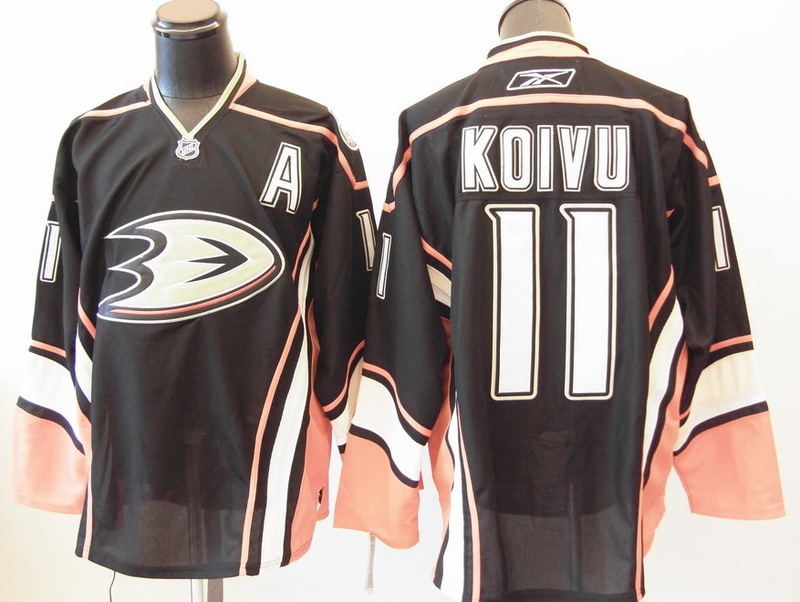 Ducks #11 Saku Koivu Stitched Black Third NHL Jersey