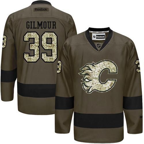 Flames #39 Doug Gilmour Green Salute to Service Stitched NHL Jersey