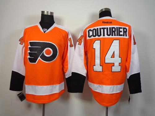 Flyers #14 Sean Couturier Orange Stitched NHL Jersey