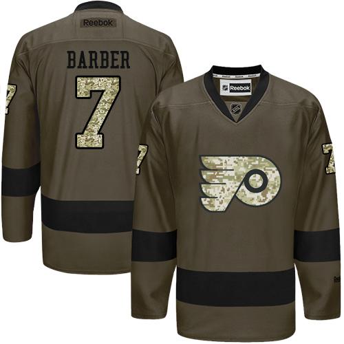 Flyers #7 Bill Barber Green Salute to Service Stitched NHL Jersey