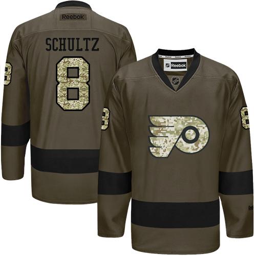 Flyers #8 Dave Schultz Green Salute to Service Stitched NHL Jersey