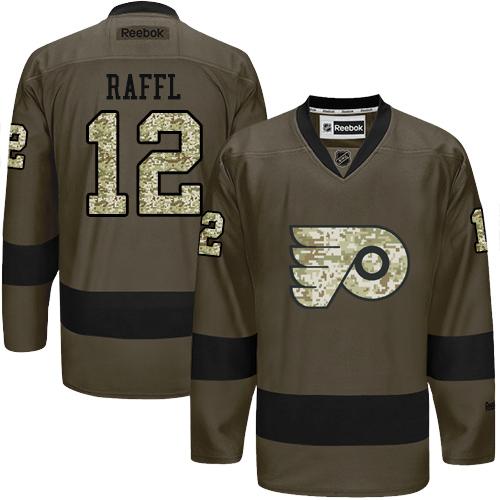 Flyers #12 Michael Raffl Green Salute to Service Stitched NHL Jersey
