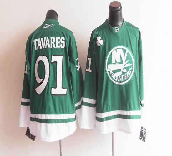 Islanders St Patty's Day #91 John Tavares Green Stitched NHL Jersey