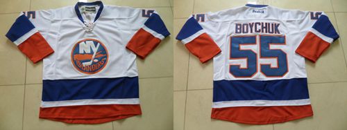 Islanders #55 Johnny Boychuk White Stitched NHL Jersey