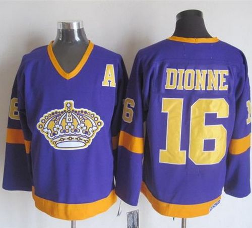 Kings #16 Marcel Dionne Purple/Yellow CCM Throwback Stitched NHL Jersey