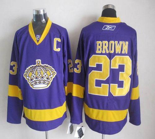 Kings #23 Dustin Brown Purple Stitched NHL Jersey