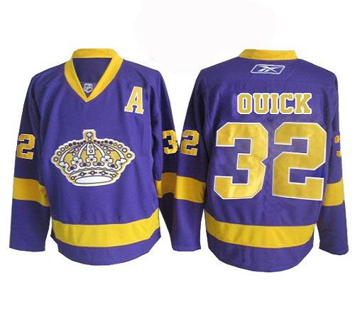 Kings #32 Jonathan Quick Purple Stitched NHL Jersey