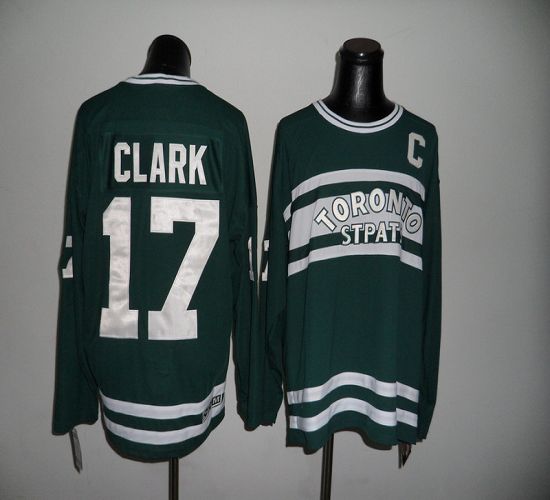 Maple Leafs CCM Throwback #17 Wendel Clark Green Stitched NHL Jersey