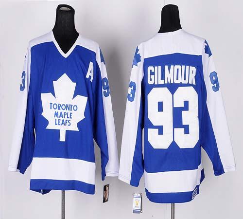 Maple Leafs #93 Doug Gilmour Blue/White CCM Throwback Stitched NHL Jersey