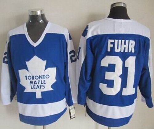 Maple Leafs #31 Grant Fuhr Blue/White CCM Throwback Stitched NHL Jersey