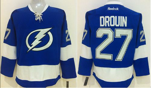 Lightning #27 Jonathan Drouin Blue Home Stitched NHL Jersey