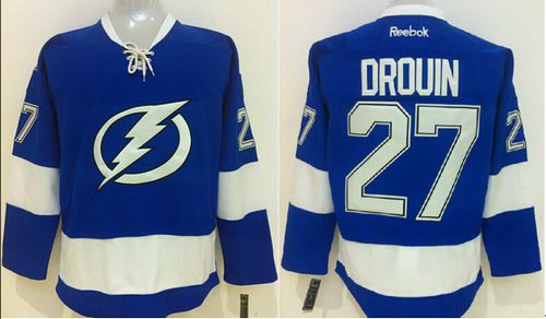 Lightning #27 Jonathan Drouin Blue Home Stitched NHL Jersey