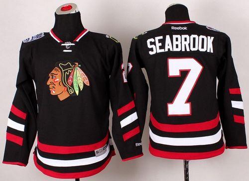 Blackhawks #7 Brent Seabrook Black 2014 Stadium Series Stitched Youth NHL Jersey