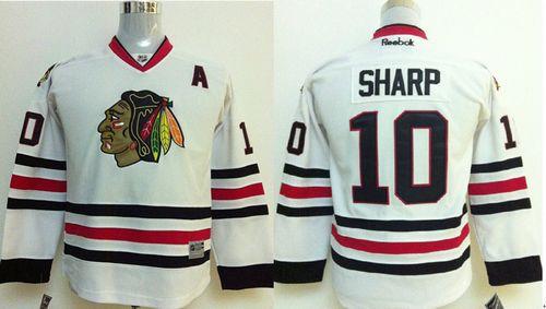 Blackhawks #10 Patrick Sharp White Stitched Youth NHL Jersey