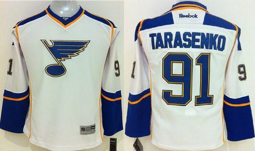 Blues #91 Vladimir Tarasenko White Stitched Youth NHL Jersey