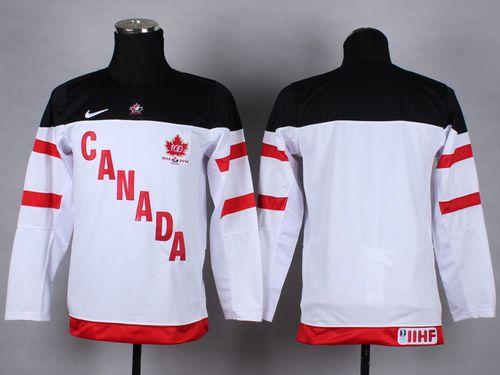 Team Canada Blank White 100th Anniversary Stitched Youth NHL Jersey