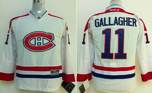 Canadiens #11 Brendan Gallagher White Stitched Youth NHL Jersey