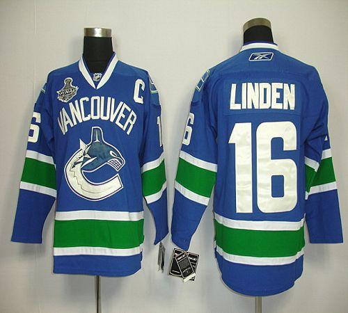 Canucks 2011 Stanley Cup Finals #16 Trevor Linden Blue Stitched Youth NHL Jersey