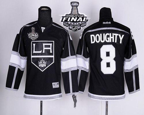 Kings #8 Drew Doughty Black Home 2014 Stanley Cup Finals Stitched Youth NHL Jersey