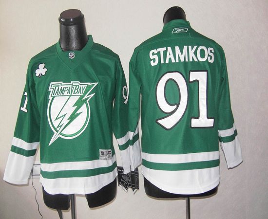 Lightning St Patty's Day #91 Steven Stamkos Green Youth Stitched NHL Jersey