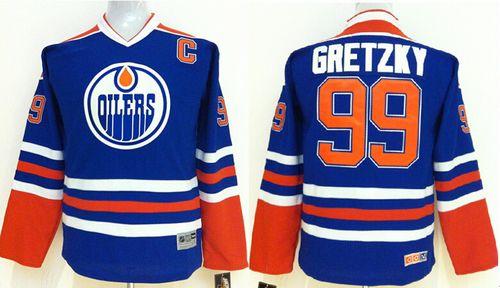 Oilers #99 Wayne Gretzky Stitched Light Blue Youth NHL Jersey