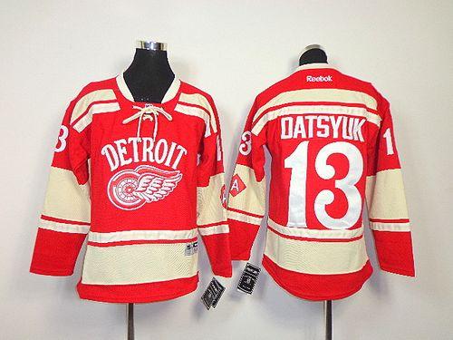 Red Wings #13 Pavel Datsyuk Red 2014 Winter Classic Stitched Youth NHL Jersey