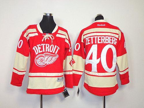 Red Wings #40 Henrik Zetterberg Red 2014 Winter Classic Stitched Youth NHL Jersey