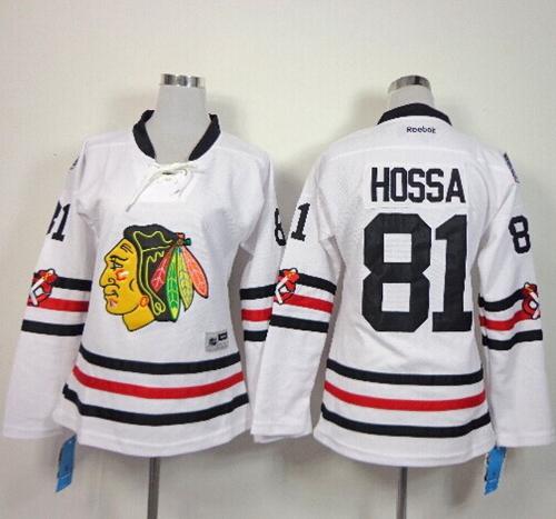 Blackhawks #81 Marian Hossa White 2015 Winter Classic Women's Stitched NHL Jersey