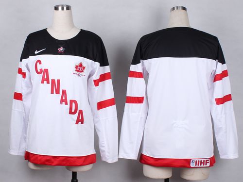 Olympic CA. Blank White 100th Anniversary Women's Stitched NHL Jersey