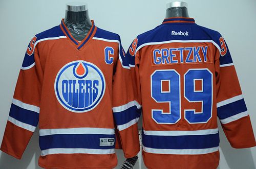 Oilers #99 Wayne Gretzky Orange CCM Throwback Stitched NHL Jersey