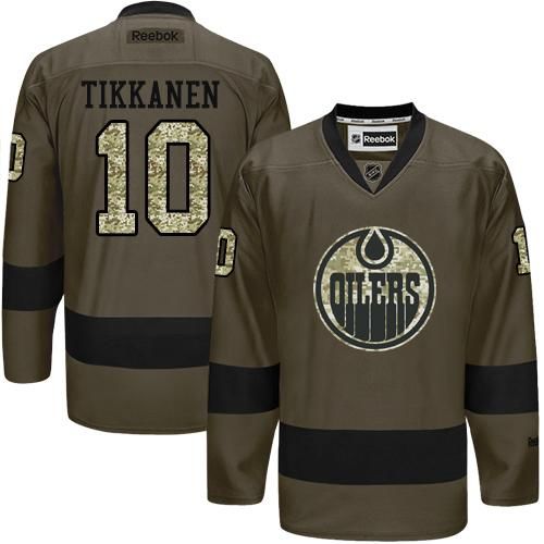 Oilers #10 Esa Tikkanen Green Salute to Service Stitched NHL Jersey