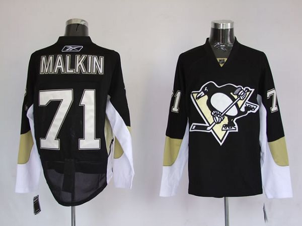 Penguins #71 Evgeni Malkin Stitched Black NHL Jersey