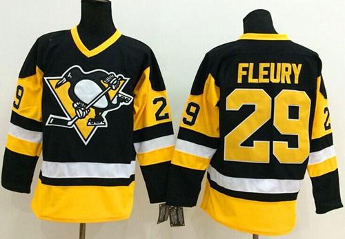 Penguins #29 Andre Fleury Black Alternate Stitched NHL Jersey