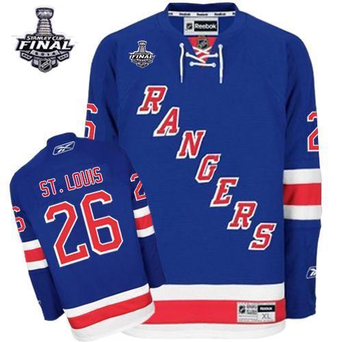 Rangers #26 Martin St.Louis Blue Home With 2014 Stanley Cup Finals Stitched NHL Jersey