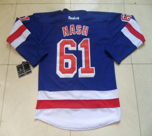 Rangers #61 Rick Nash Blue Home Stitched NHL Jersey