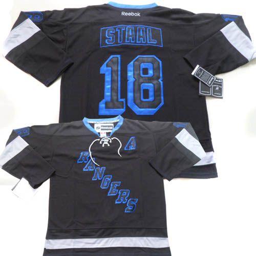 Rangers #18 Marc Staal Black Ice Stitched NHL Jersey