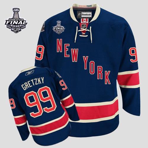 Rangers #99 Wayne Gretzky Dark Blue 85TH Third With 2014 Stanley Cup Finals Stitched NHL Jersey