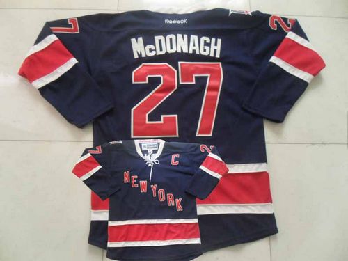 Rangers #27 Ryan McDonagh Navy Blue Stitched NHL Jersey