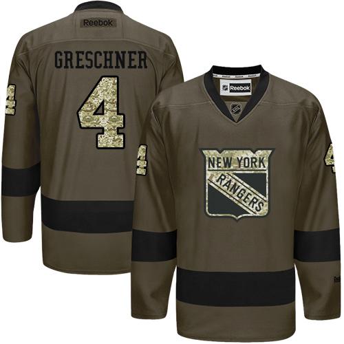 Rangers #4 Ron Greschner Green Salute to Service Stitched NHL Jersey