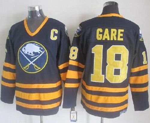 Sabres #18 Danny Gare Navy Blue CCM Throwback Stitched NHL Jersey