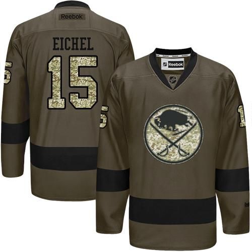 Sabres #15 Jack Eichel Green Salute to Service Stitched NHL Jersey