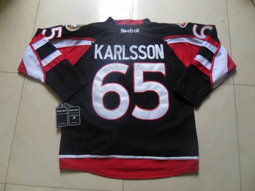 Senators #65 Erik Karlsson Black New Third Stitched NHL Jersey