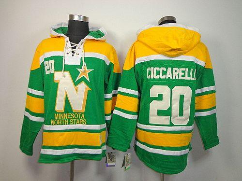 Stars #20 Dino Ciccarelli Green Sawyer Hooded Sweatshirt Stitched NHL Jersey