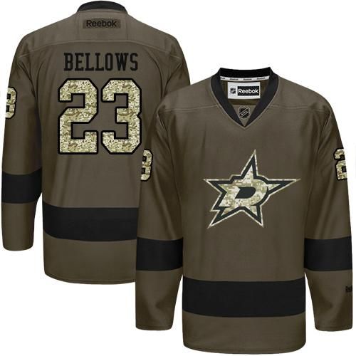 Stars #23 Brian Bellows Green Salute to Service Stitched NHL Jersey