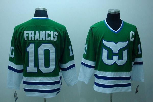 Whalers #10 Ron Francis Stitched CCM Throwback Green NHL Jersey